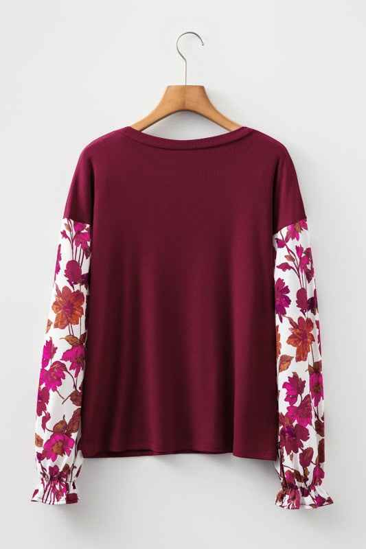 Floral Patchwork Long Sleeve Top 59e373db-1726-41fd-bd09-fa782f3b82b3