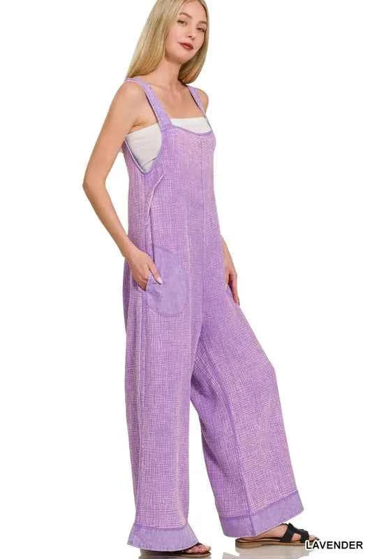 Zenana Double Gauze Washed Wide Leg Overalls 59ee318aab594c05b8cc51bf3355e164-Max-Origin