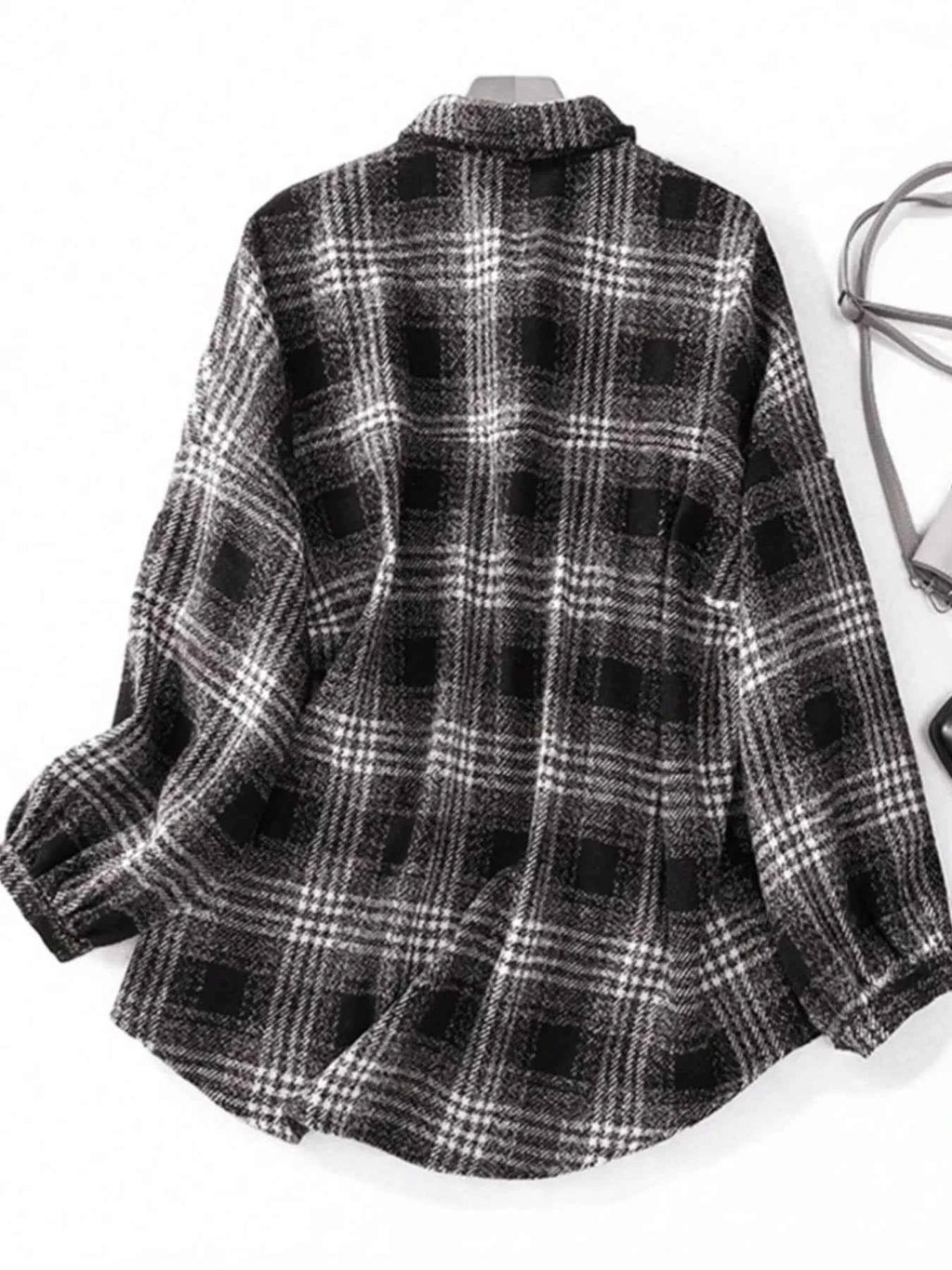 Plaid Button Up Long Sleeve Shacket 59f41bb54bbb444a833bb6ca19294ce1-Max-Origin