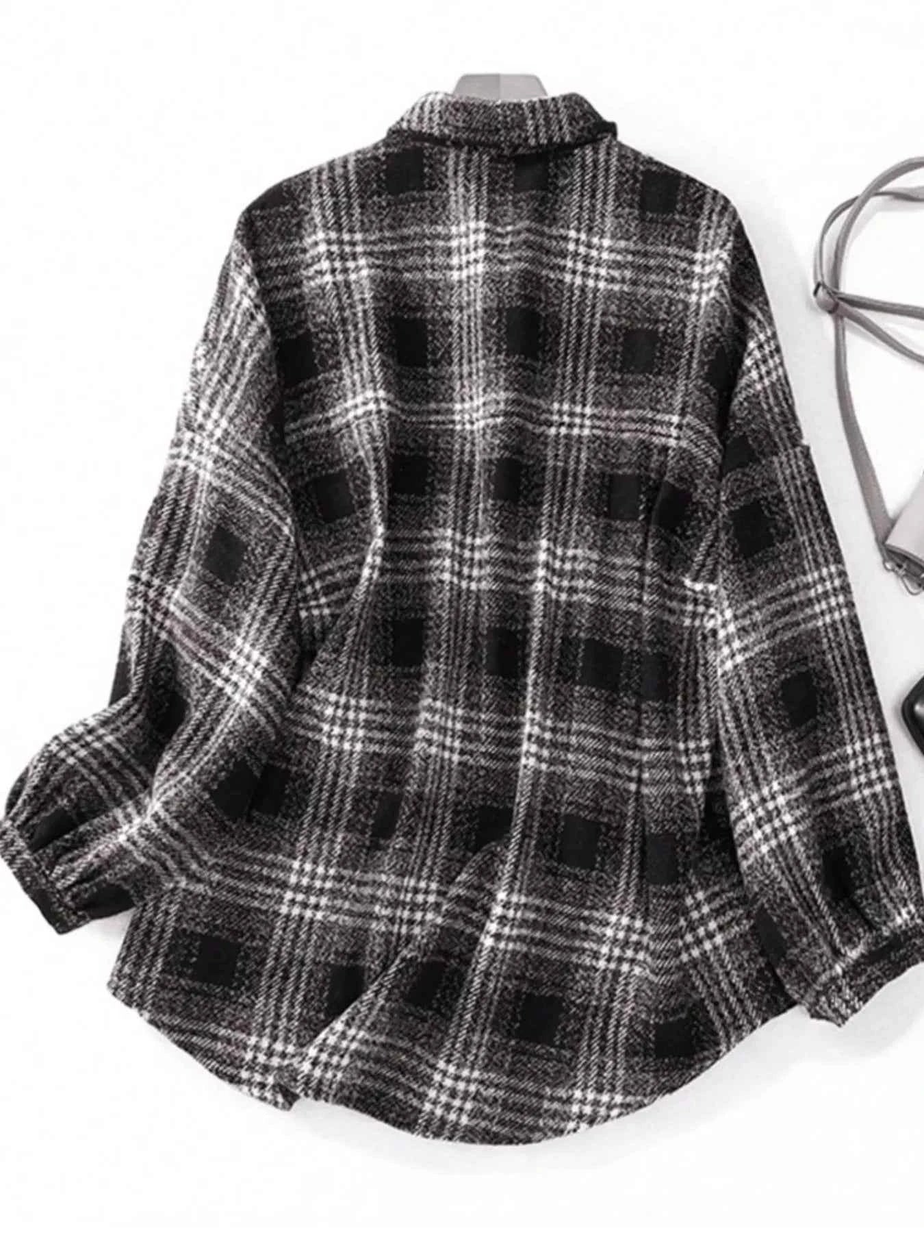 Plaid Button Up Long Sleeve Shacket 59f41bb54bbb444a833bb6ca19294ce1-Max-Origin