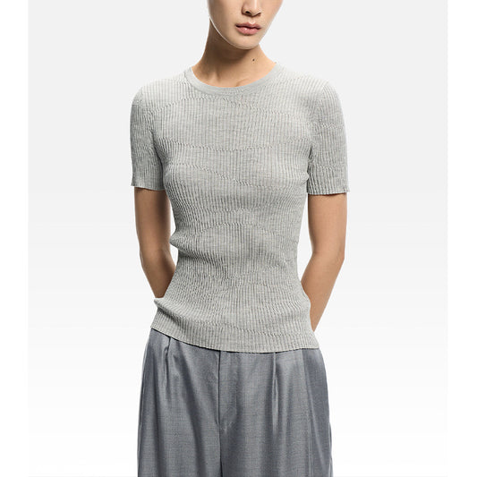 Textured Silk-Blend Knit Top