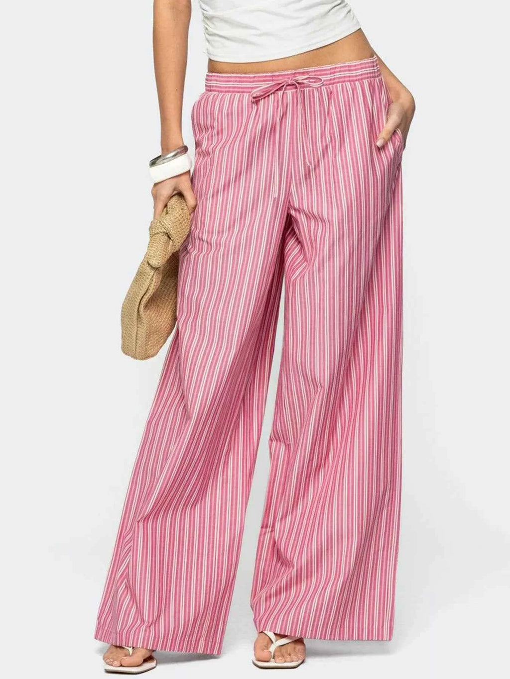 Striped Wide Leg Pants Pink 5a00a8b68e6e4d8fbc1f5c8b8e4aaca6-Max-Origin