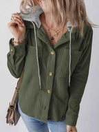 Plus Size Casual Corduroy Button-Down Hooded Jacket Army Green 5a074bfdfa094df8a22d8a717907ea2a-Max-Origin