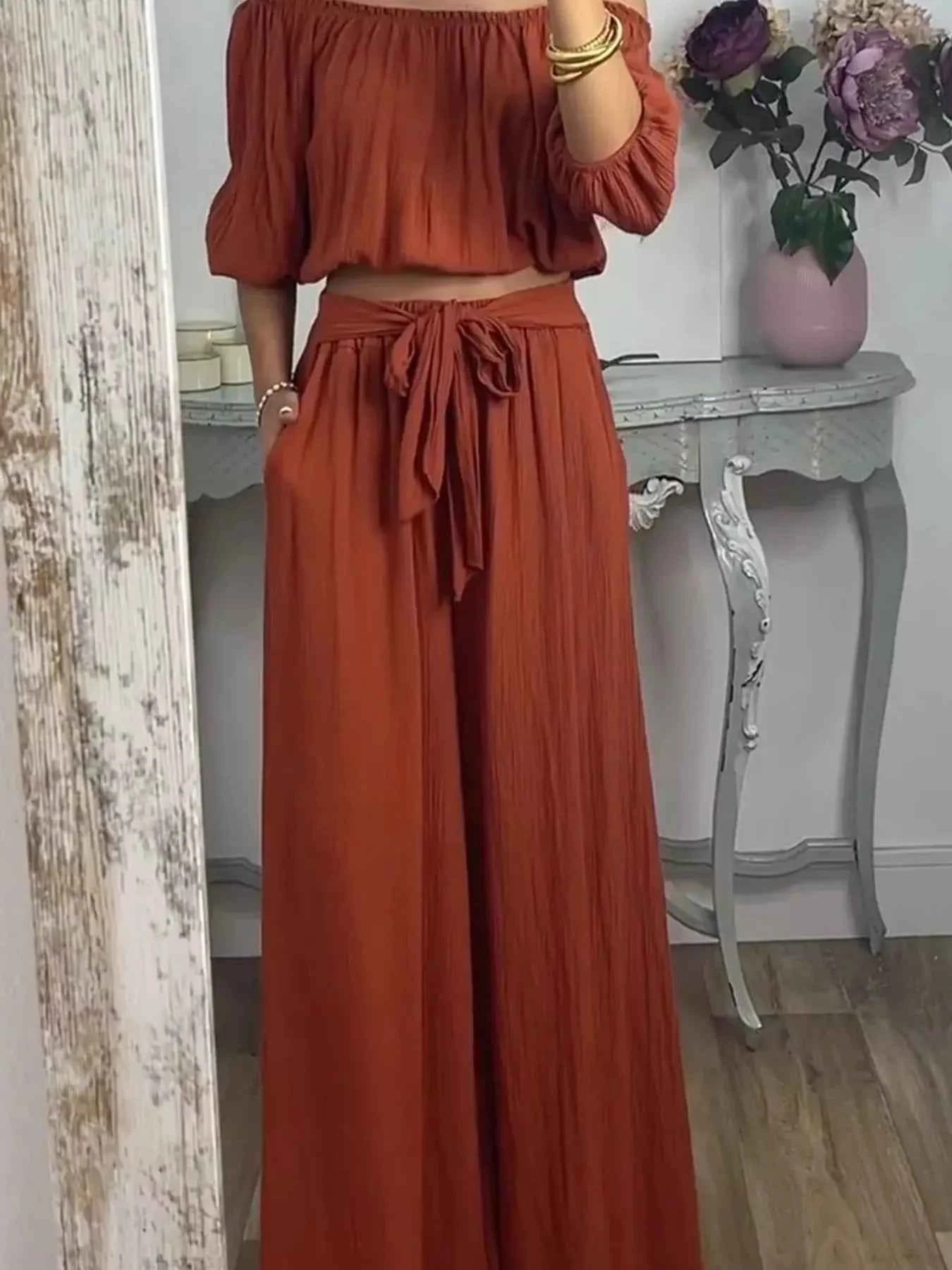 Full Size Off-Shoulder Top and Pants Set Plus Size 5a1aa08b48b2402a9e56c13177fc1e9c-Max-Origin