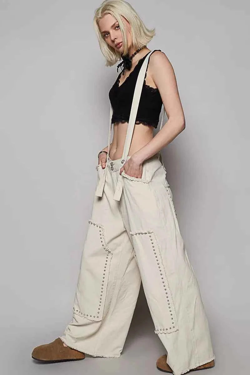 POL Raw Hem Studded Knee Patches Cargo Overalls 5a1c1995-cd58-431c-a2b1-8a15109a081d-Max-Origin