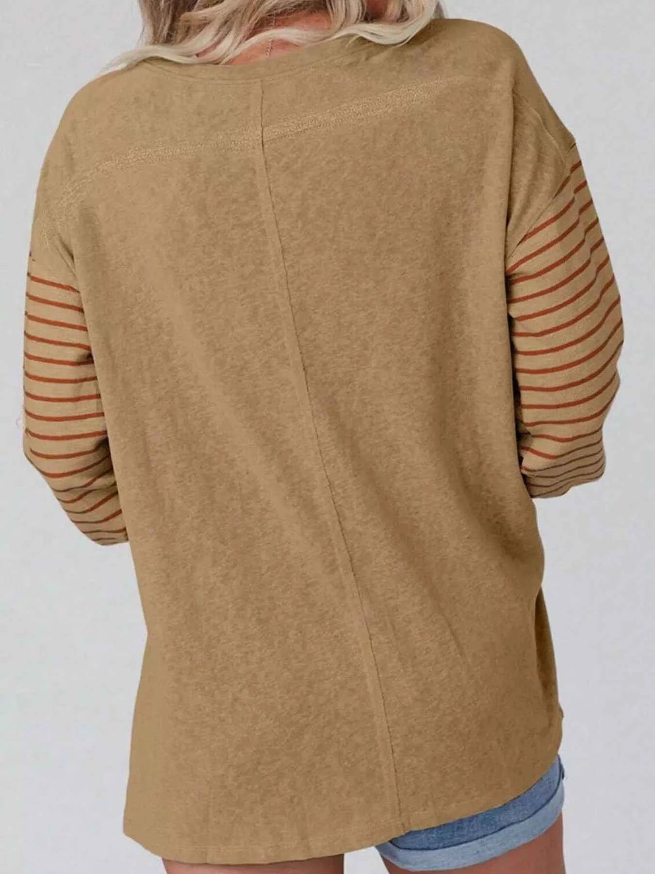 Striped Color Block Long Sleeve T-Shirt 5a314268-d272-4b08-97ec-819a334ad5cd-Max-Origin