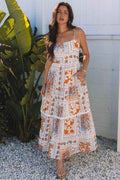 Zora Ricrac Trim Spaghetti Straps Maxi Dress Orange 5a394de5-9e1e-4273-96e0-efc83374f9c3