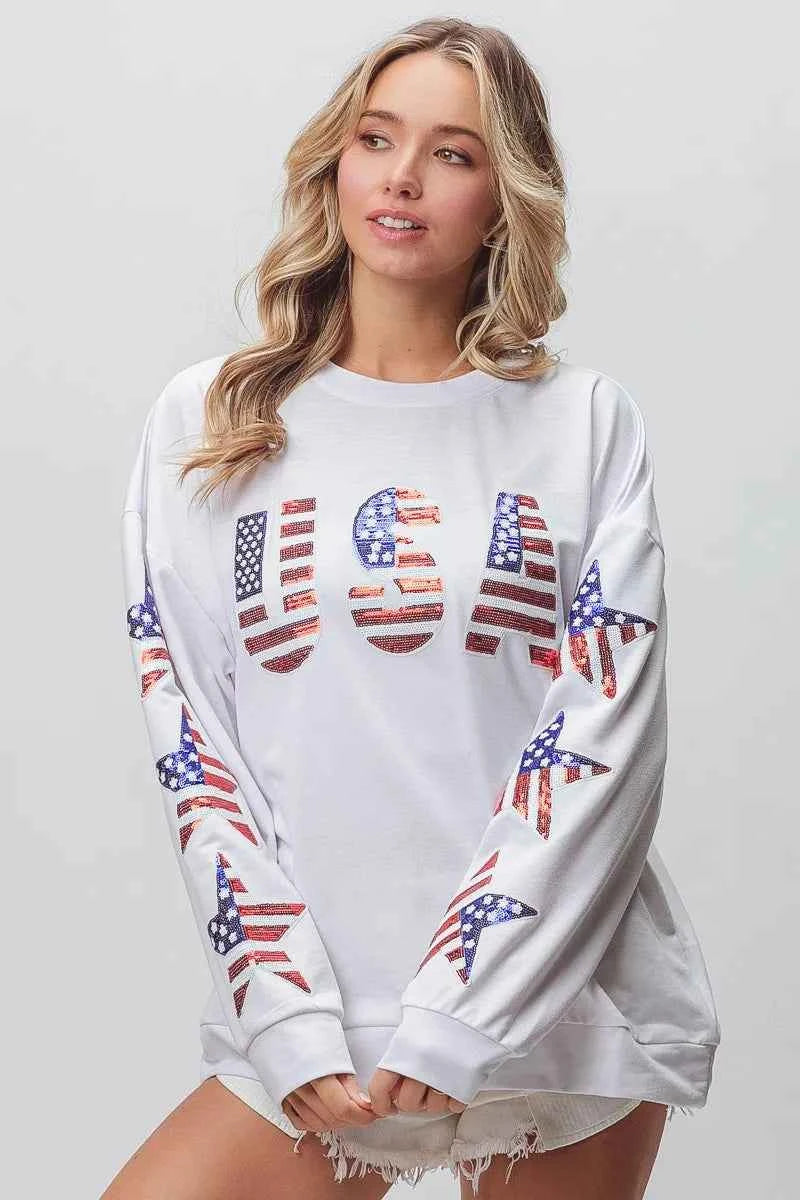BiBi American Flag USA and Star Sequin Sweatshirt 5a453acf0c5c405fa53f3f6d5fb9ea5b-Max-Origin
