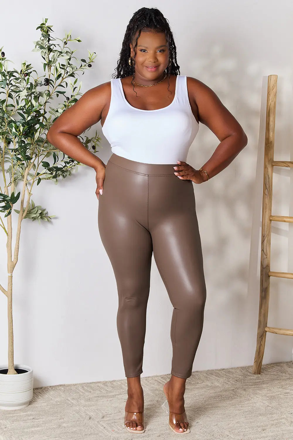 e.Luna Full Size High Waist Skinny Pants 5a454b3d320149d0b7ea05ac0f26daea-Max