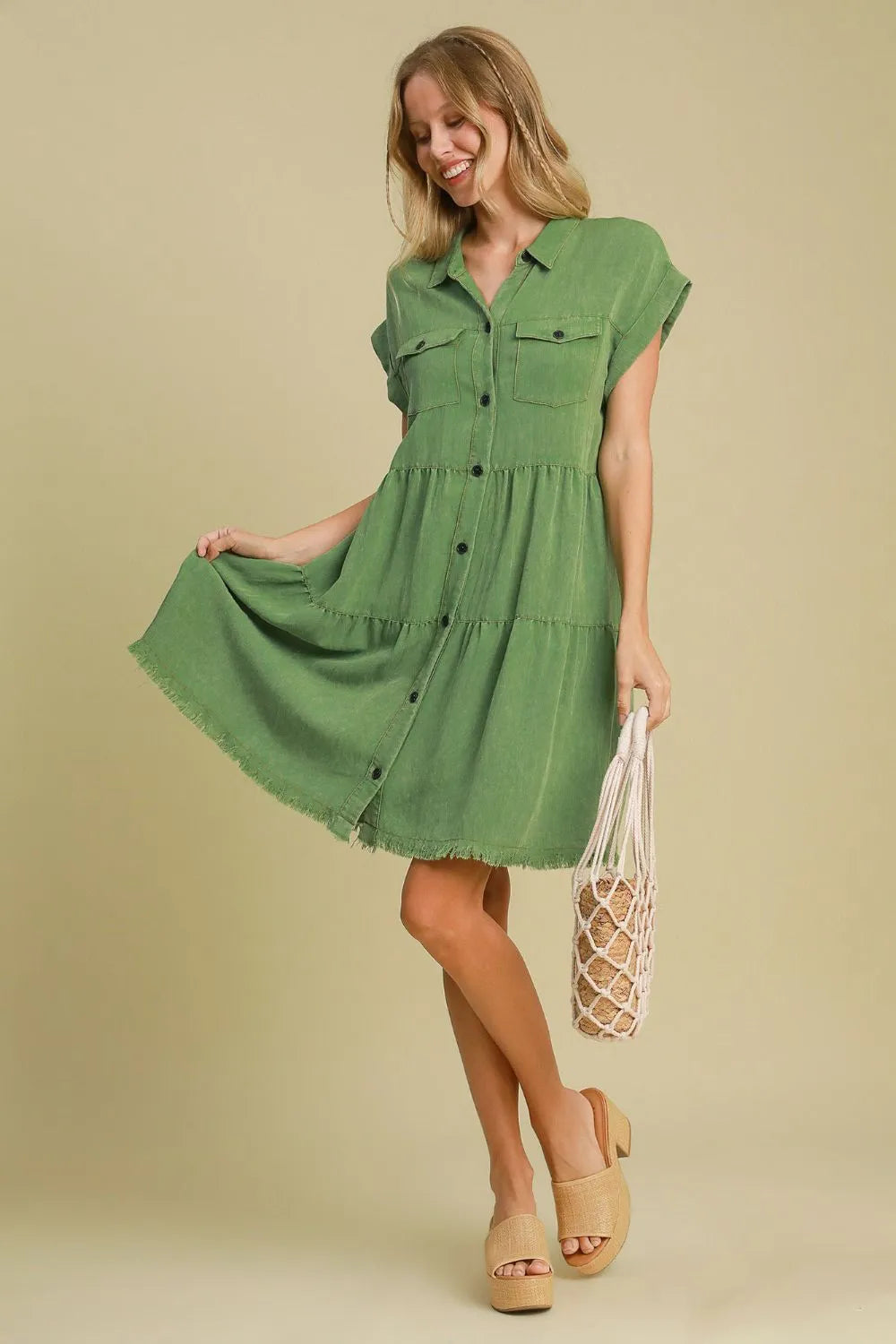Umgee Full Size Frayed Hemline Button Down Shirt Dress Plus Size 5a454b43-5602-4969-9727-8226e50ada8d-Max