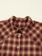 Plaid Print Ruffled Long Sleeve Patchwork Hem Mini Shirt Dress 5a4b100591074e09a6bdab08762dbdbb-Max-Origin