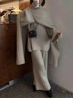 3-Piece Crew Neck Ribbed Sweater and Wide-Leg Pants Set with Scarf 5a4d99fa-d9a0-45a5-80f7-2506435997d8-Max-Origin