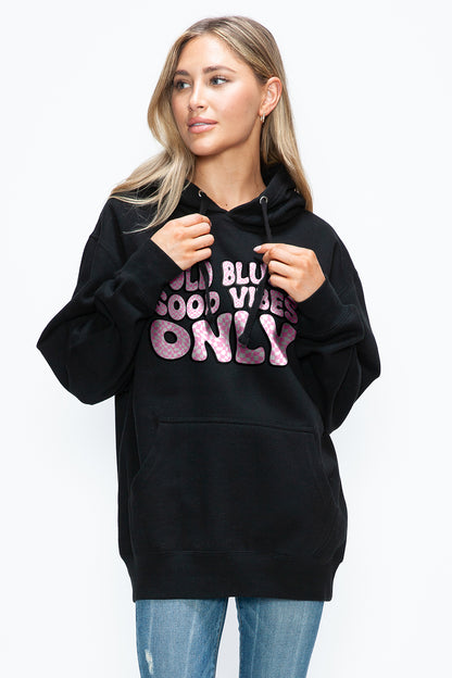 Simply Love Full Size Letter Graphic Long Sleeve Drawstring Hoodie