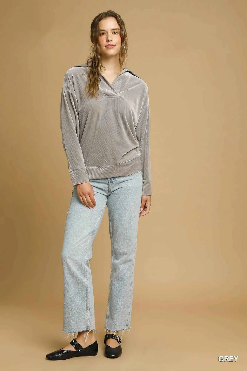 Umgee Soft Thermal Collared Long Sleeve Top 5a718b35-fe26-4455-9a6b-c20acec0d7b8-Max-Origin
