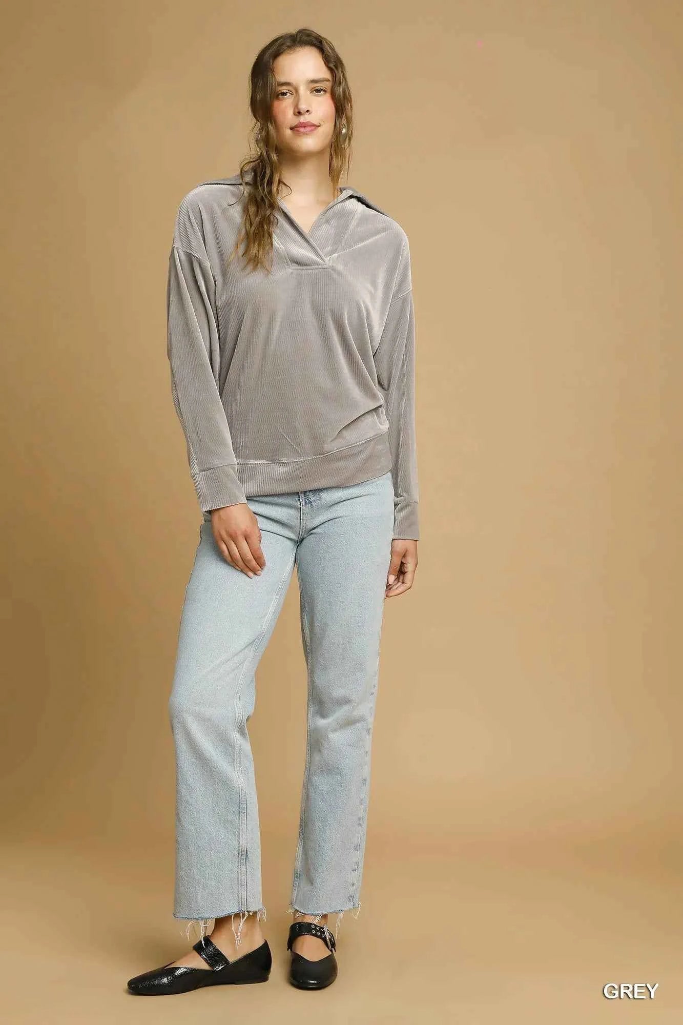 Umgee Soft Thermal Collared Long Sleeve Top 5a718b35-fe26-4455-9a6b-c20acec0d7b8-Max-Origin