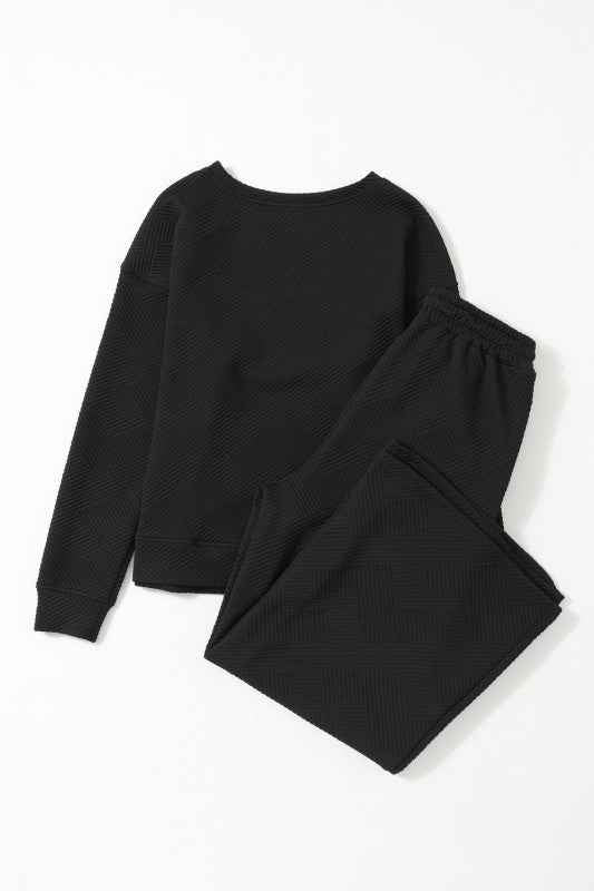 Textured Top and Pants Set 5a8be81c-325b-41f3-8644-356be8cc0f9c