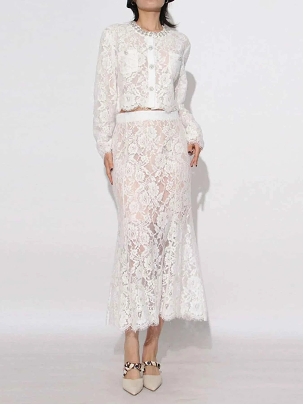 Lace Snap Down Top and Skirt Set 5a9c257c-5a5a-4330-9396-2c5f6f0c6206-Max-Origin
