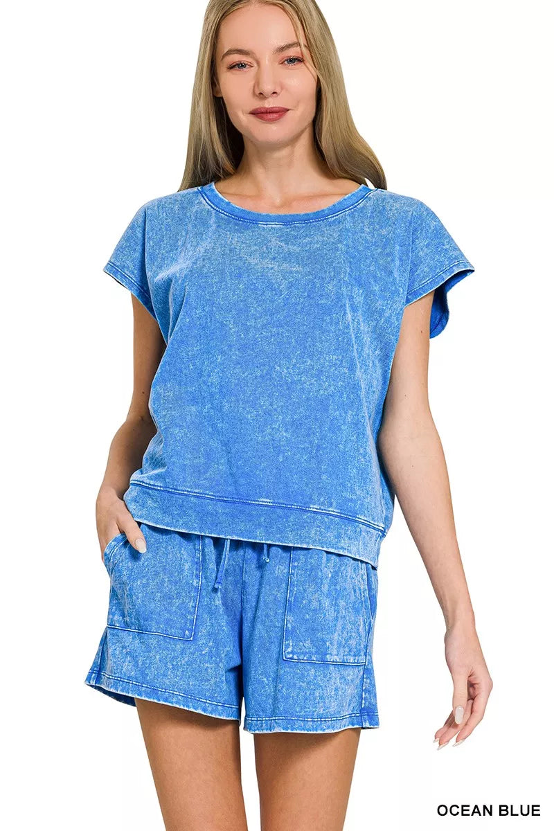 Zenana Premium Cotton Washed Sleeveless Top & Shorts Set OCEAN BLUE 5a9d39b8168d4b36b19b44602d96d1a5-Max-Origin