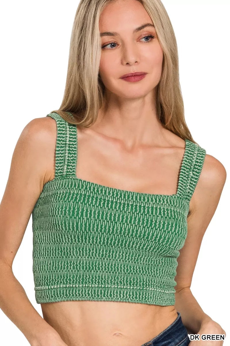 Zenana Seamless Winkle Stone Washed Bra Top DK GREEN 5ab1483cdb414f06a65a344f5a6872ad-Max-Origin