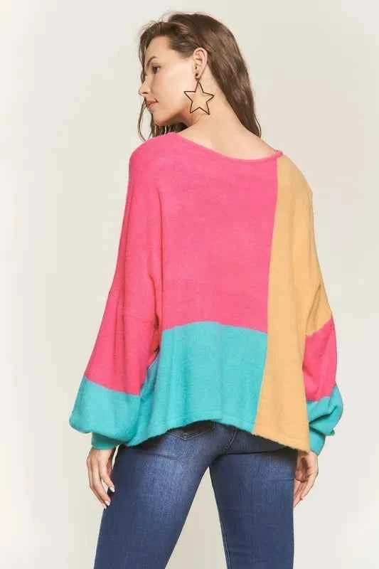 ADORA Loose Fit Colorblock Sweater 5ab16d1da8cd4f639567dcee7e3aac57-Max-Origin