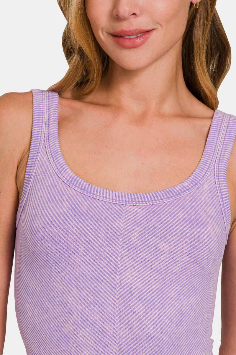 Zenana Ribbed Scoop Neck Tank