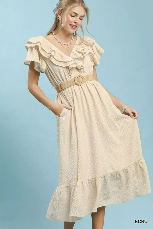 Textured Ruffle Midi Dress 5ac3ccd9-a388-4d96-902a-4c94701232fa-Max-Origin