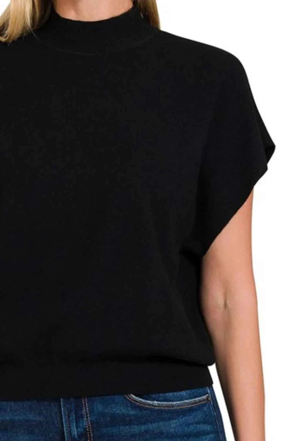 Zenana Mock Neck Short Dolman Sleeve Sweater 5ad03b86-1a00-444b-9623-d9d71d70afdb-Max-Origin