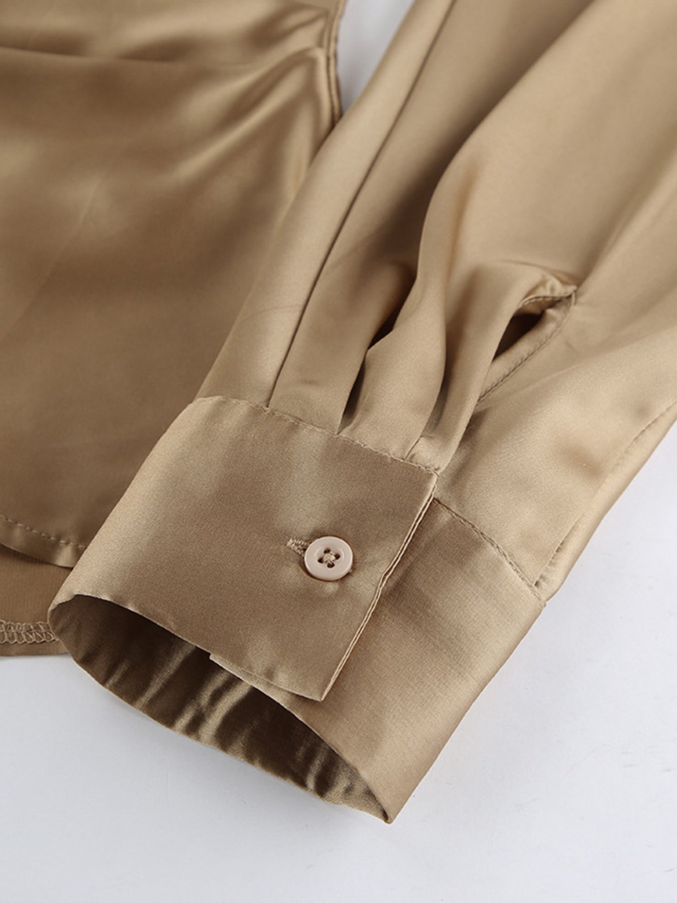 Ruched Long Sleeve Satin Blouse 5adebc6cfdac44cebd057d55c961e8d3-Max