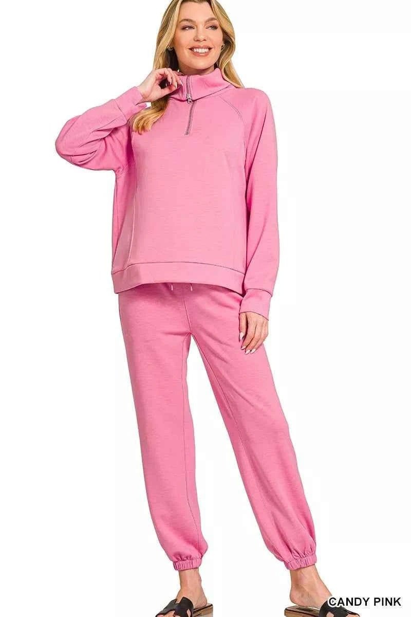 Zenana Scuba Half Zip Sweatshirts and Joggers Set 5ae56f62dae04c51946b671321b4a915-Max-Origin