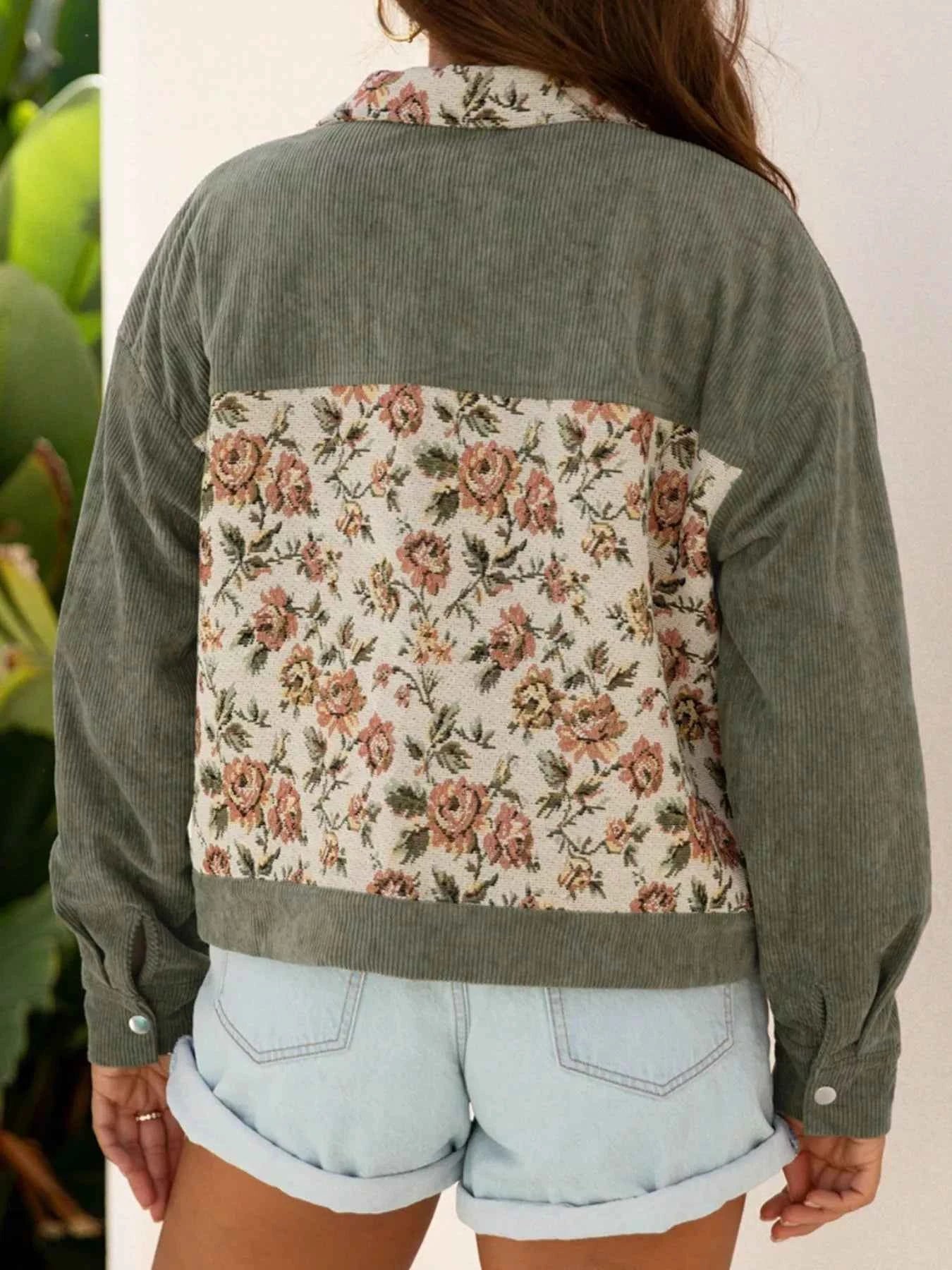 Floral Snap Down Corduroy Jacket 5af22746-9d02-4a85-9124-197b69df987a-Max-Origin