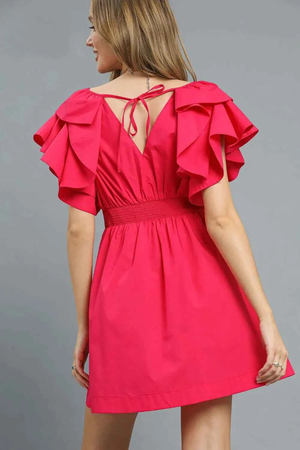 Umgee Double Ruffle Sleeve Fit and Flare Dress 5af62bda-a4b6-47a7-80dc-612260310e2c-Max-Origin