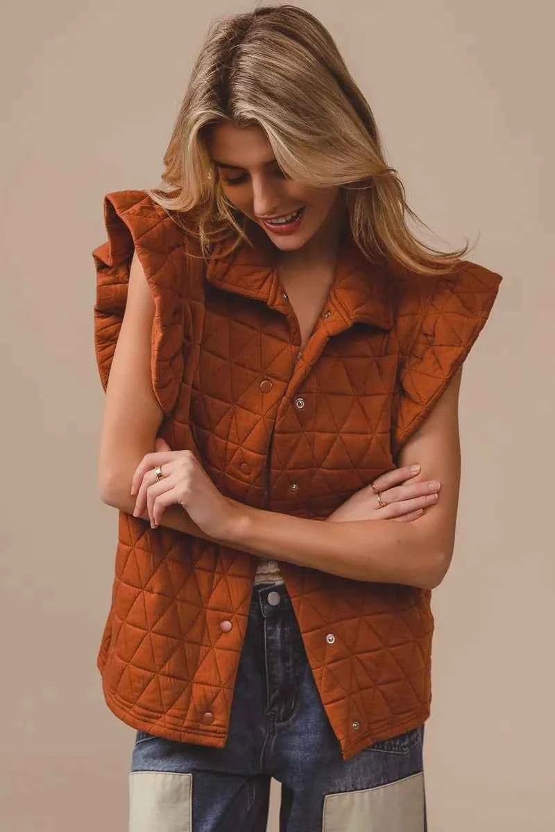Quilting Knit Ruffle Sleeve Vest 5b088ea05052436996681e3a74a7d163-Max-Origin