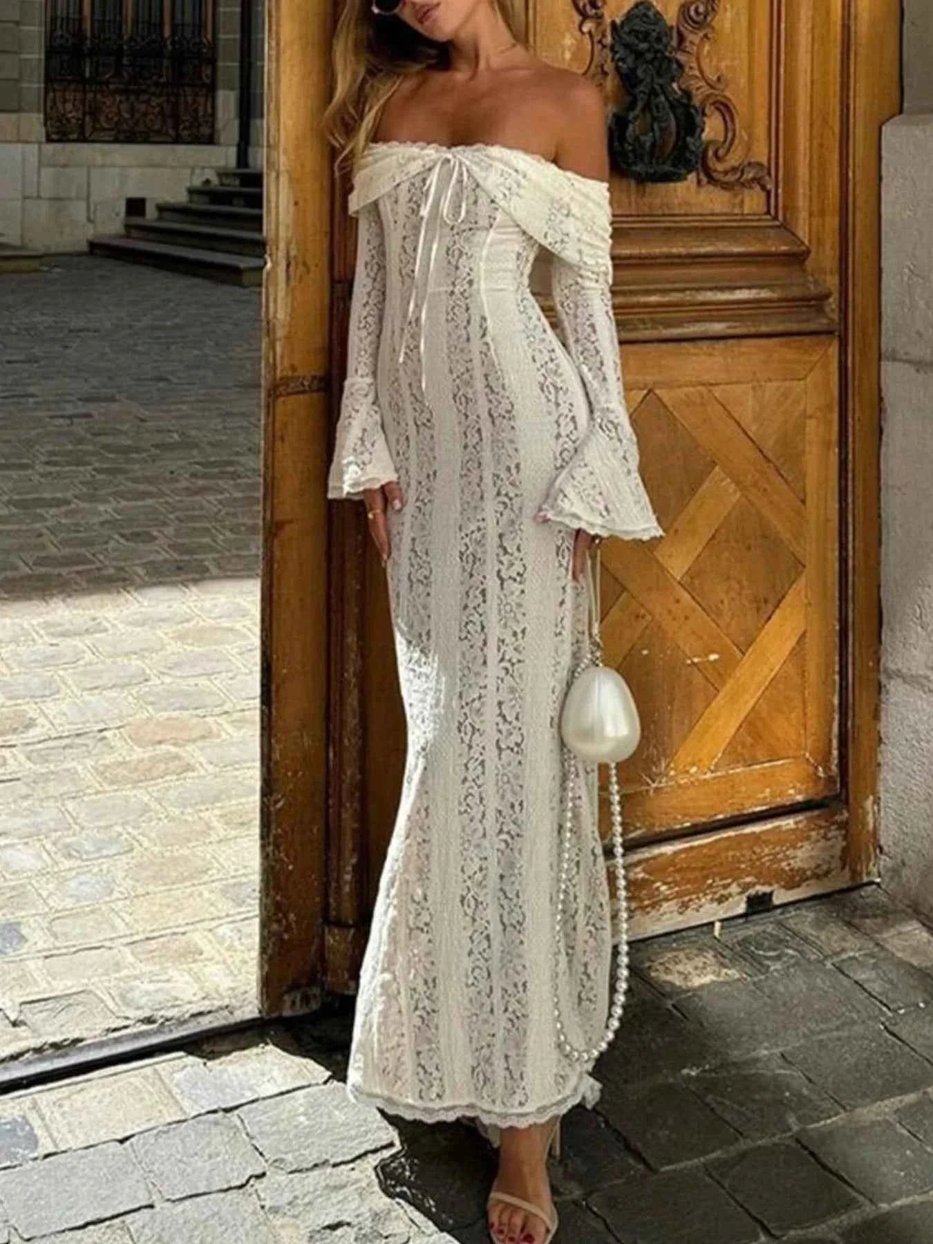 Lace Off-Shoulder Flounce Sleeve Maxi Dress 5b1019ed-bde2-4182-9a0e-72a6bdb10732-Max-Origin