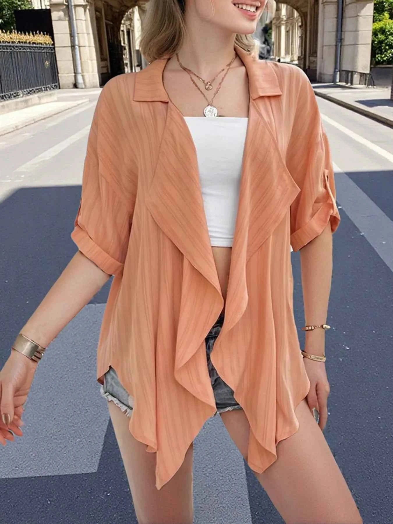 Open Front Half Sleeve Cardigan 5b107c97-4ee8-4200-8fc3-b4c8db439ef7-Max-Origin