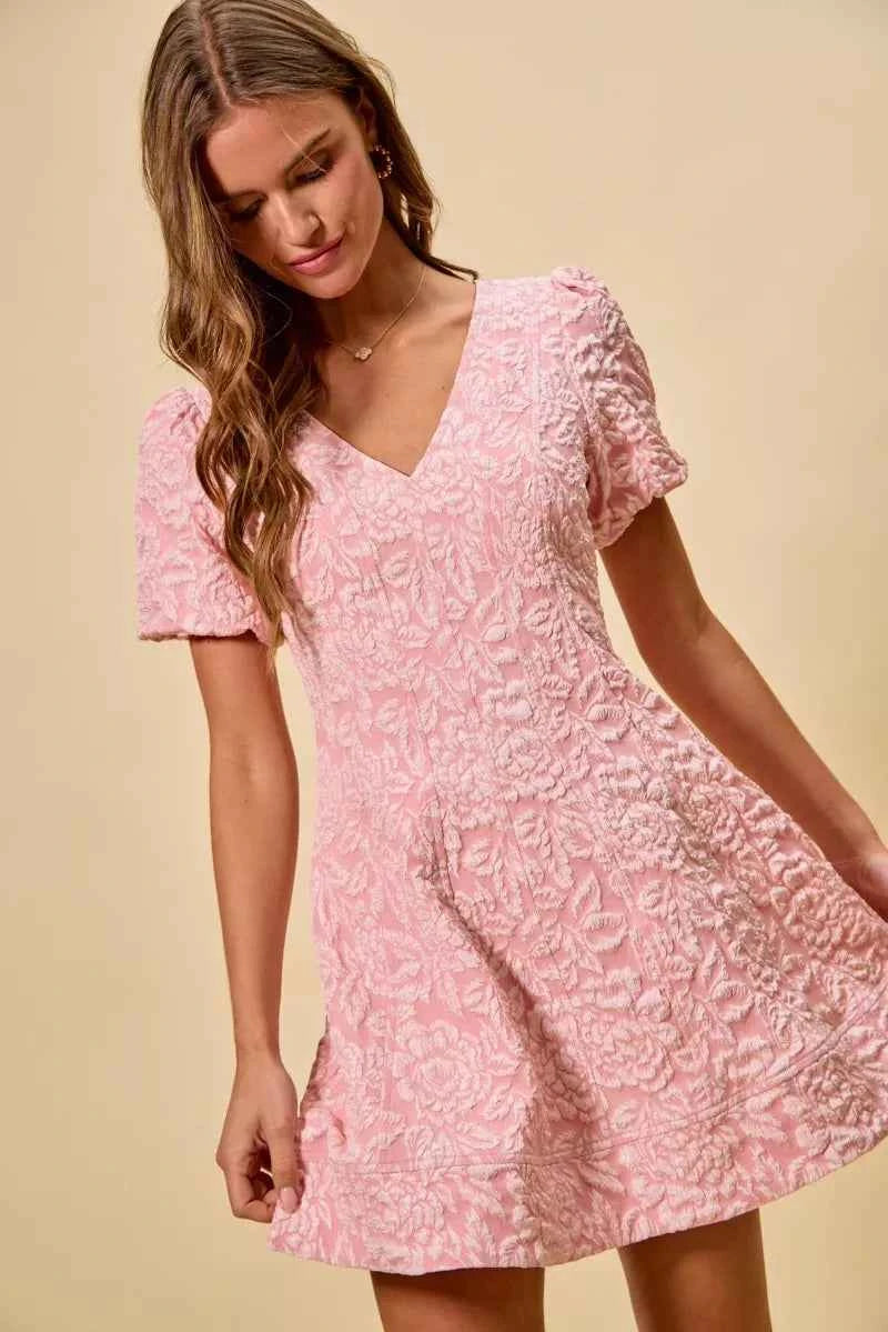 SO ME Floral Jacquard Fit And Flare Daily Mini Dress 5b1347c3ae574dbe9042d5df89240a03-Max-Origin