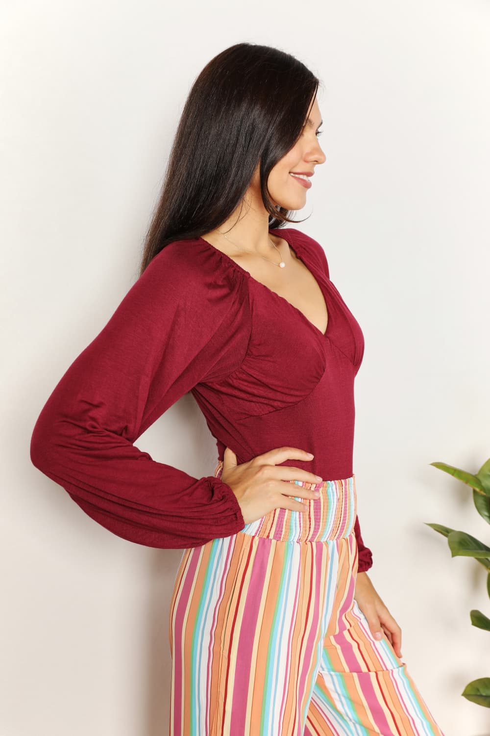 Culture Code Full Size V-Neck Bodysuit 5b199b433f094f8b8cc7482e3e54f398-Max