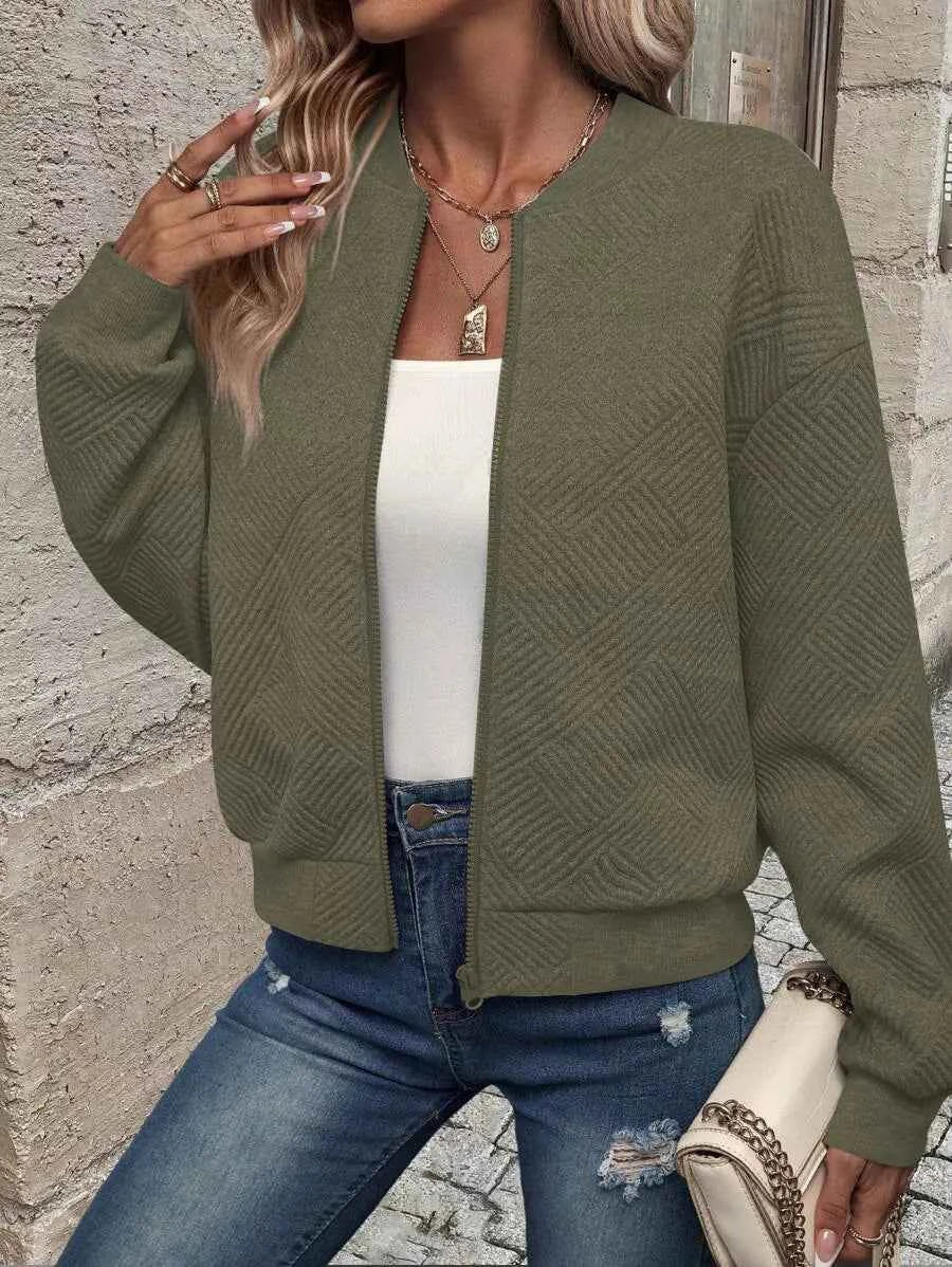 Full Size Textured Knit Zip-Up Jacket Plus Size Moss 5b2cf7d9-c044-4f68-a571-169ab68774a3-Max-Origin