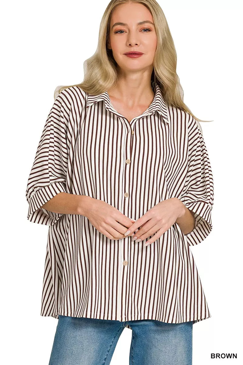 Oversized Stripe Button Down Shirt 5b398109eae04f1fac616d124b4fd267-Max-Origin