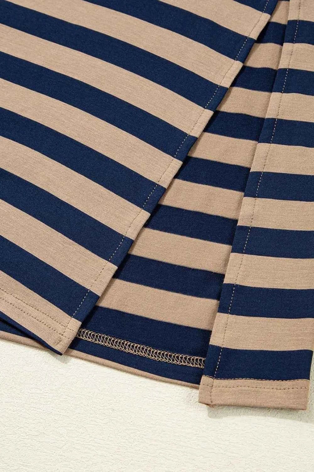 Casual Striped V-Neck Midi T-Shirt Dress 5b56d4a5-8d08-4163-9e38-c6cef839d889-Max