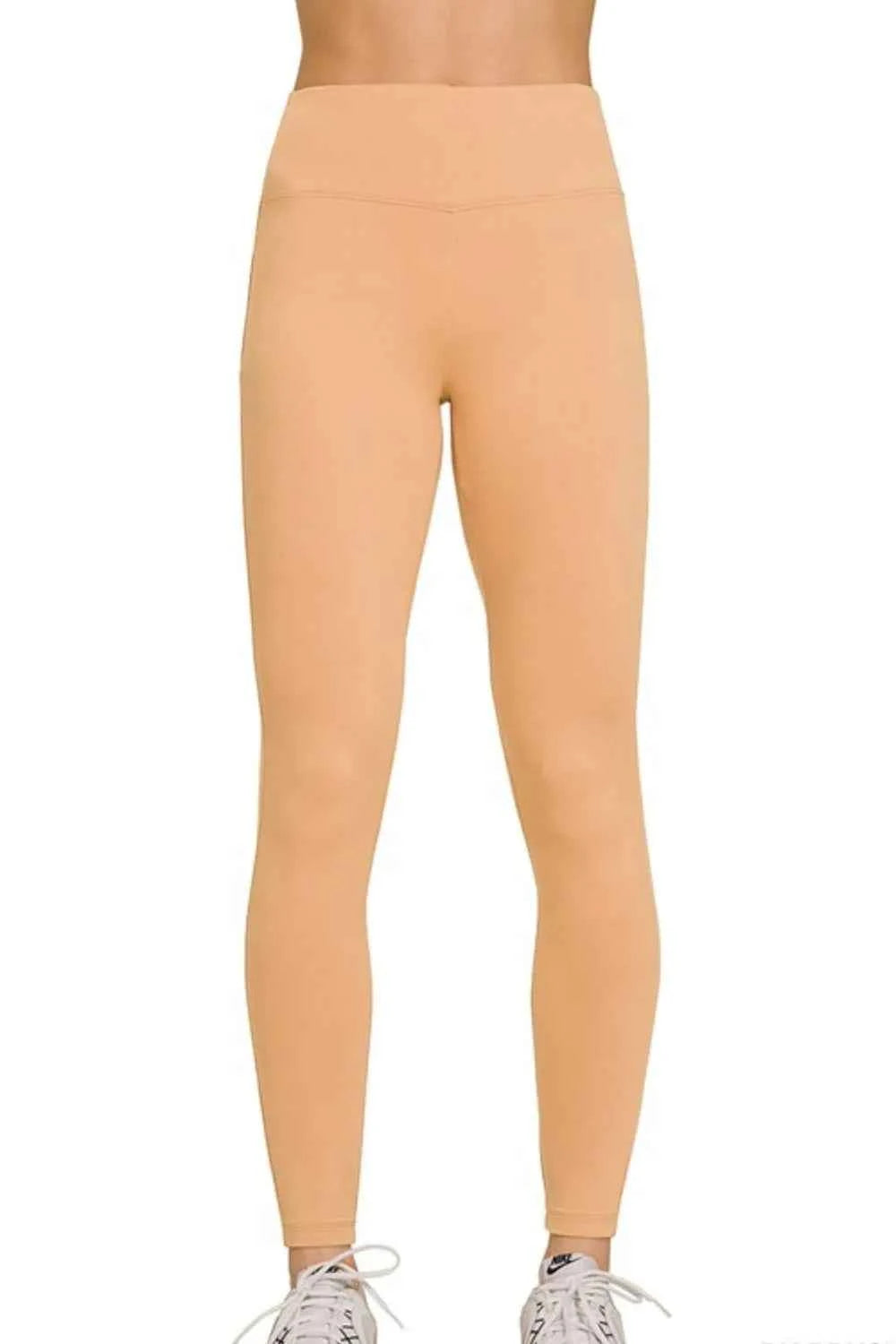 Zenana Microfiber Waistband Leggings DK BRUSH 5b77bf5f-b356-4940-be43-8ad60914ed80-Max-Origin