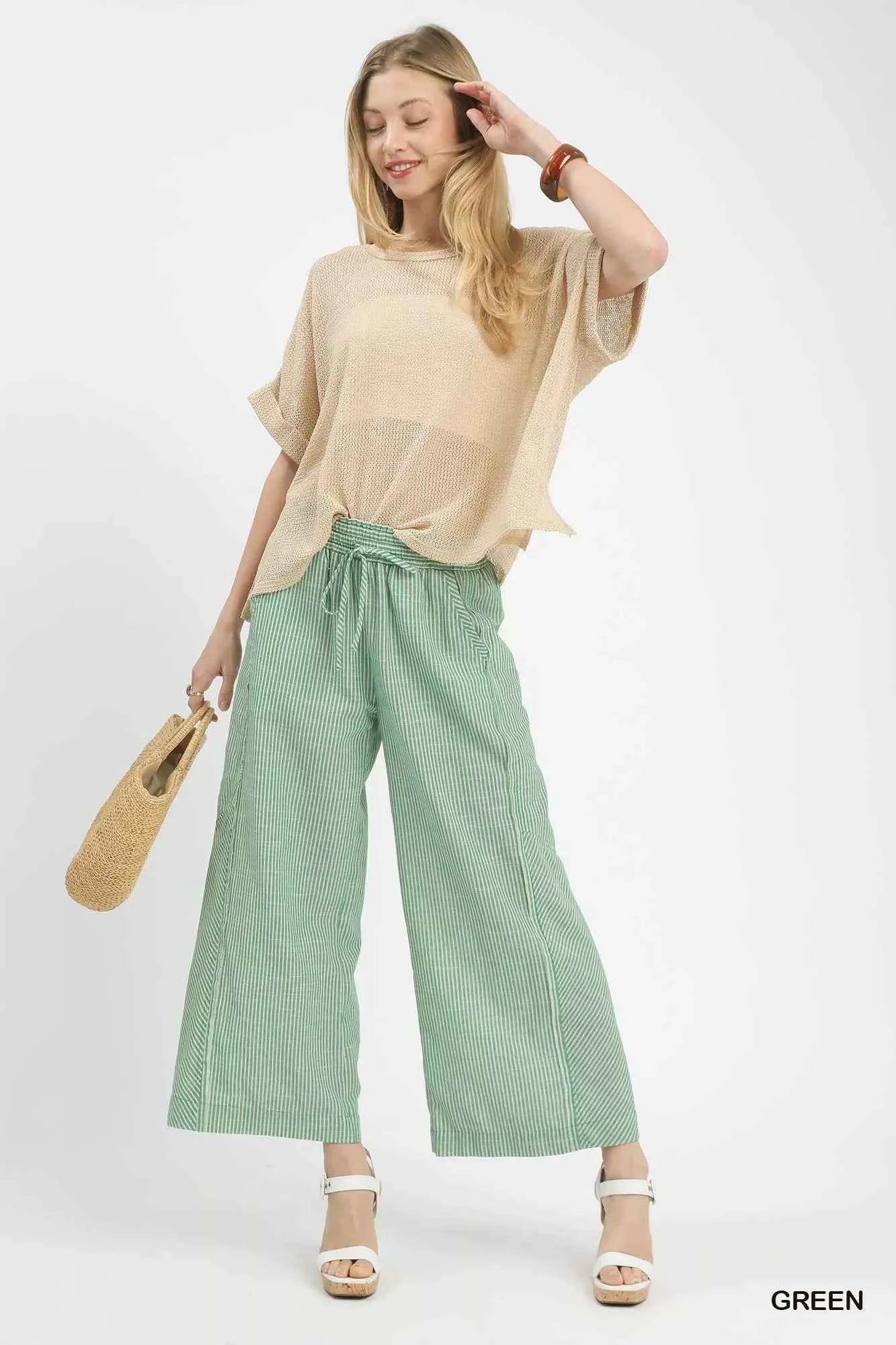 Umgee Linen Blend Striped Wide Leg Pants 5b911150-5513-44ec-96fb-c4adb32f6771-Max-Origin