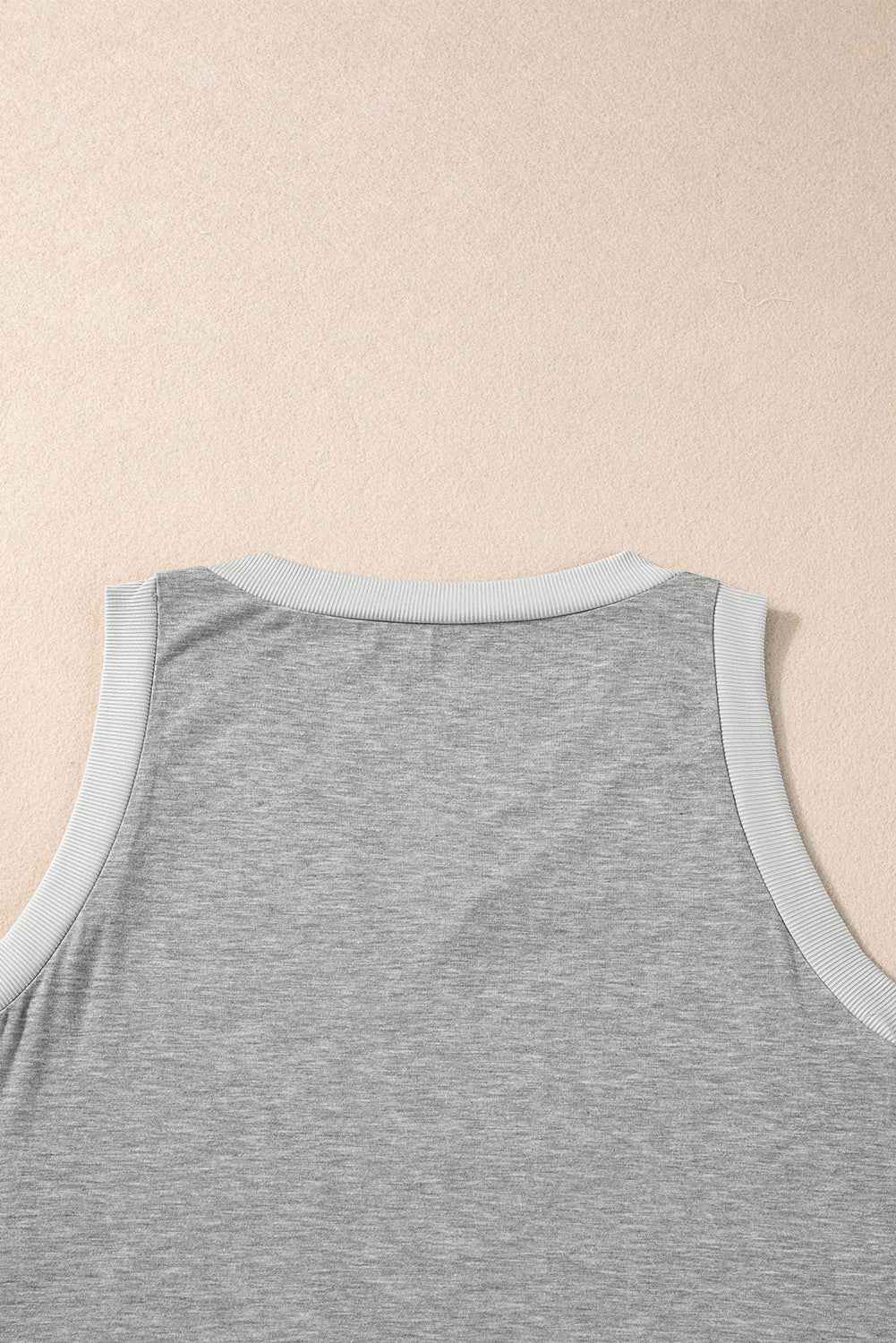 Mist Green Contrast Trim V-Neck Loose Fit Tank Top 5b934daa2f732e9a