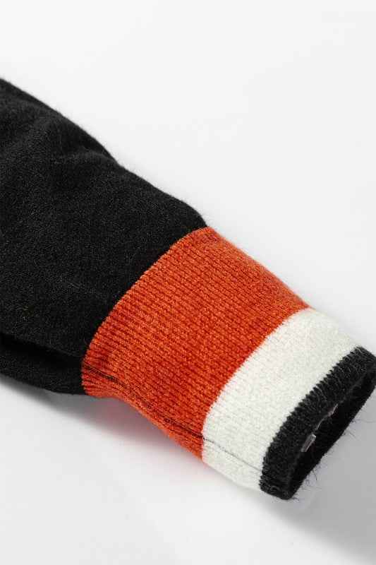 Scarlett Striped Trim Varsity Sweater 5b96b5aa-5b7d-453e-9cb6-db1eb782e26e