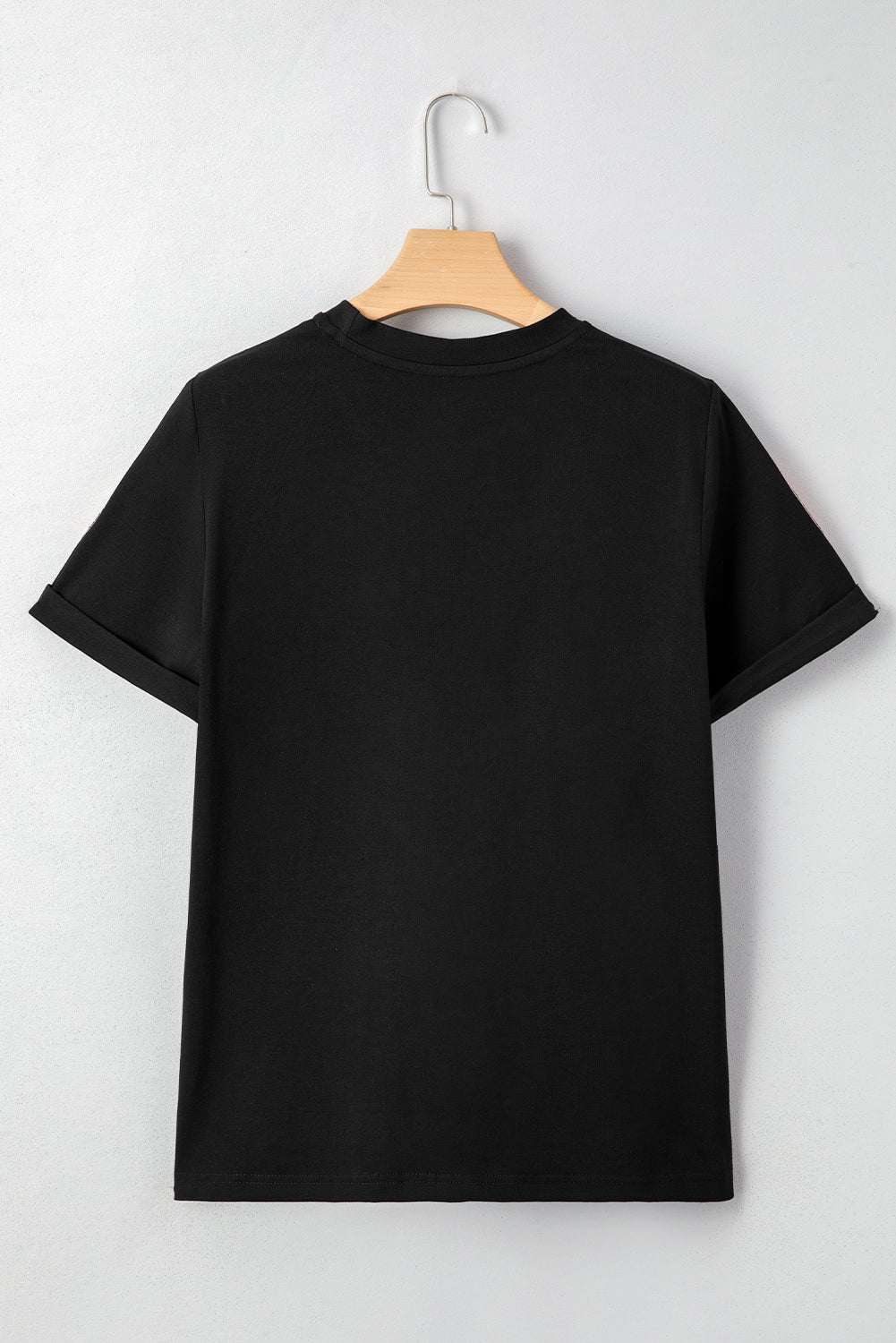 Black Halloween Sequin Pumpkin Face Graphic T Shirt 5b9cb69449f4f807