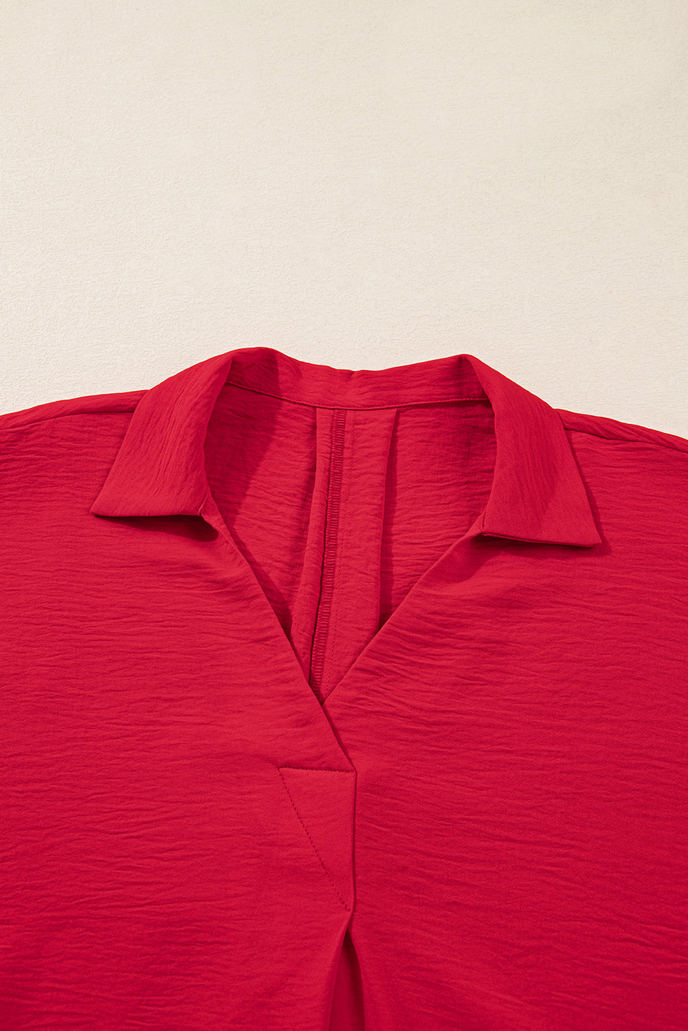 Fiery Red Plus Size Shirred Cuff Dolman Oversized Tunic Blouse 5ba6abf8d05008a6