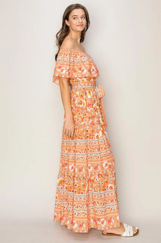 Floral Off-Shoulder Tie Front Maxi Dress 5bb2a728-8a5f-44a7-b855-9cefb4238d72-Max
