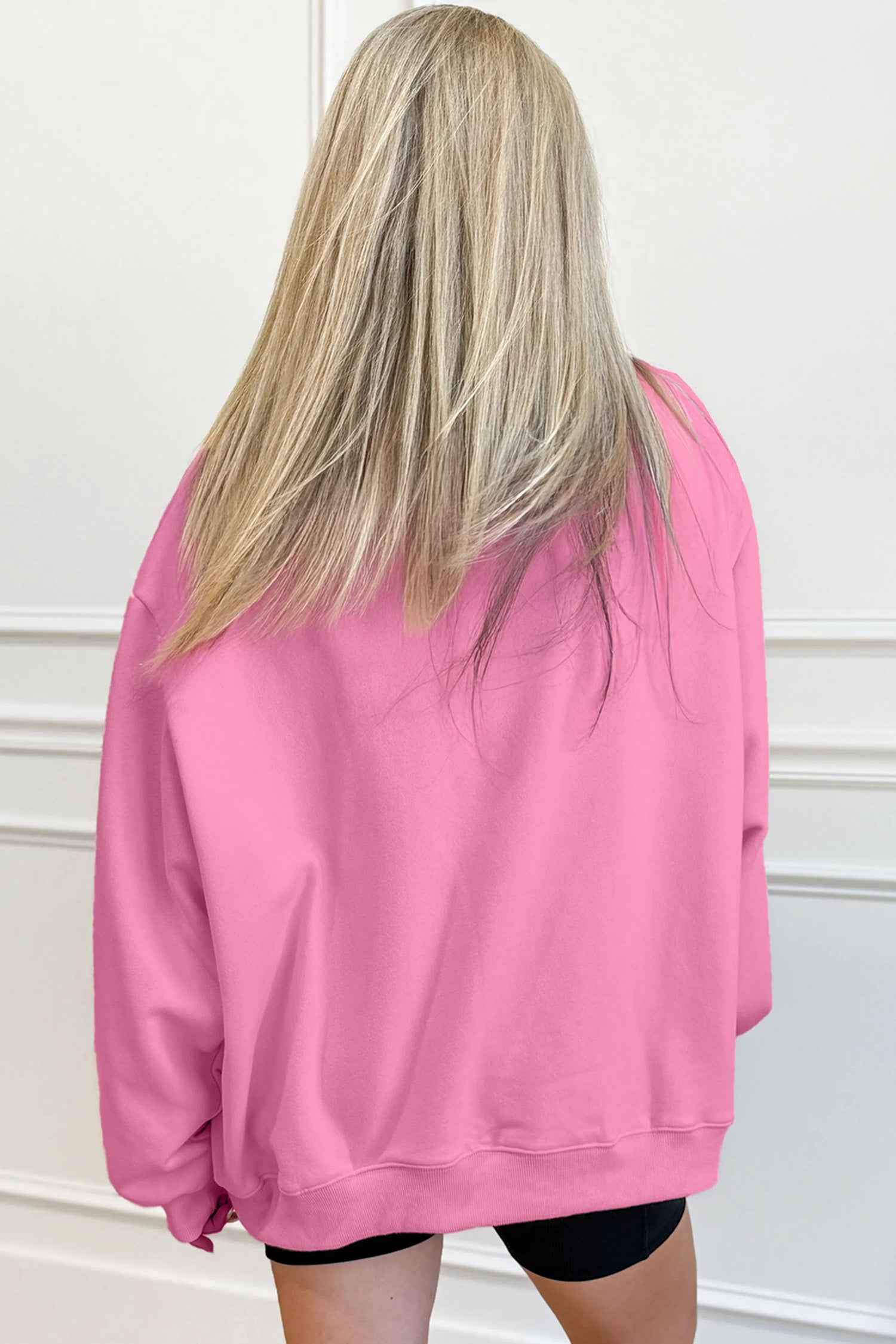 Sea Green Oversize Blessed Embroidered Mock Neck Sweatshirt 5bcbeef71c0f9df1