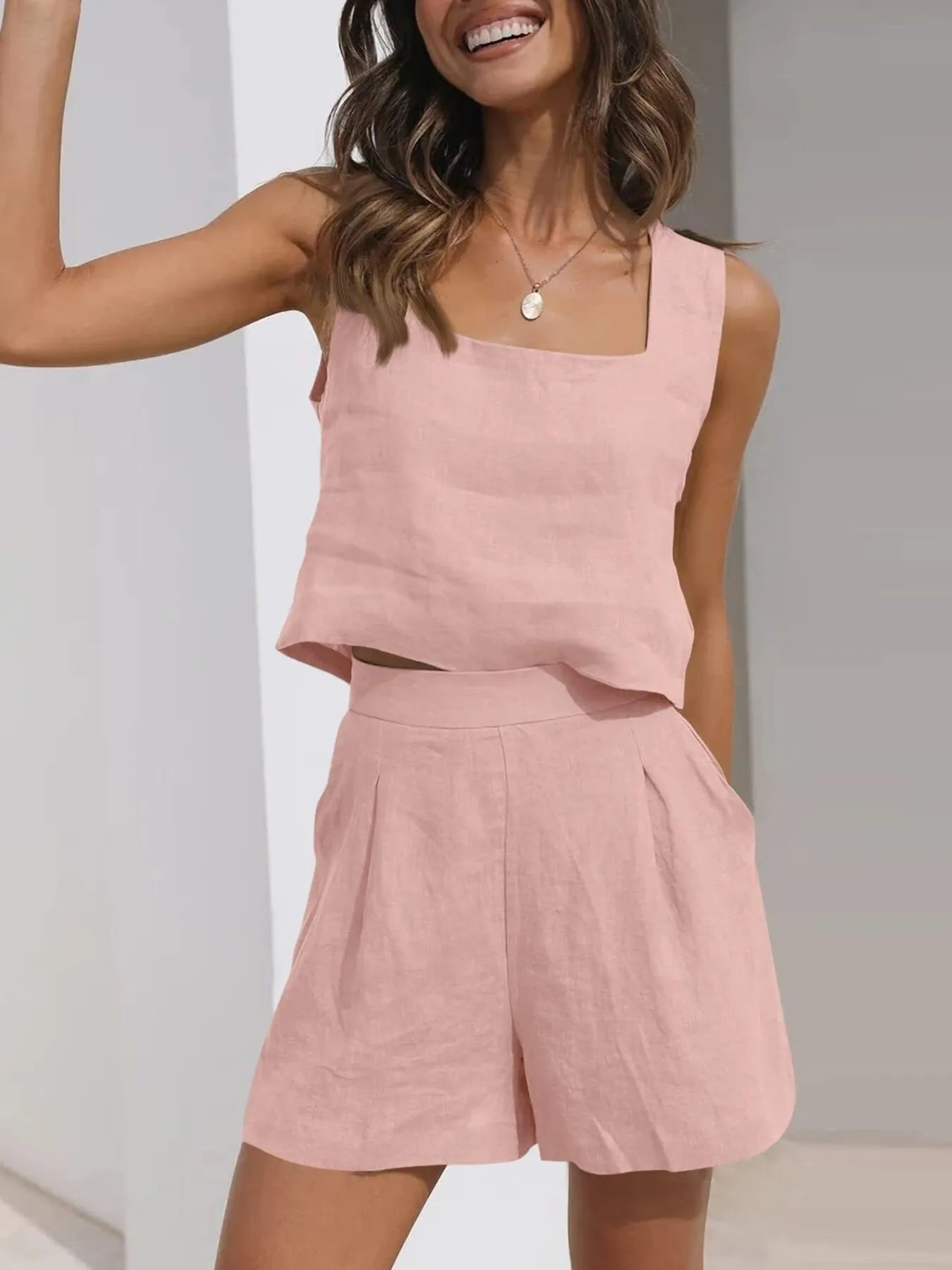 Square Neck Tank and Shorts Set 5bd48380954d48ac99161b0ee6252926-Max-Origin