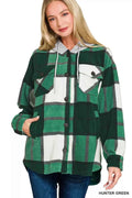 Zenana Plaid Drawstring Hooded Fleece Shacket HUNTER GREEN 5bdb692851e84903a7a0fda67e32eac1-Max-Origin