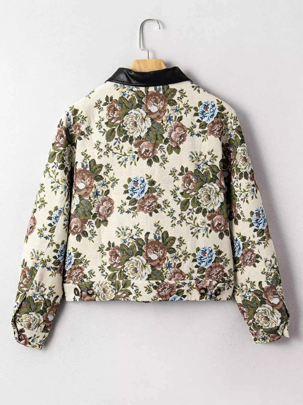 Floral Print Zip Up Contrast Collared Jacket 5bdd5eef086247189f952ccfc3a3d4e5-Max-Origin